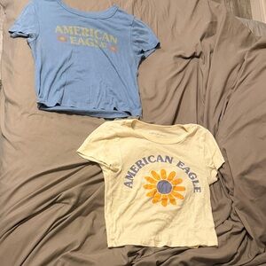 American Eagle Outfitters Kids' Short Sleeve Tee - Blue & Cream